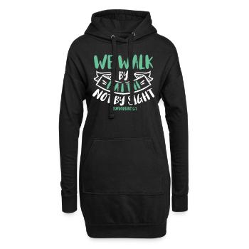 Nous marchons par la foi, pas par la vue - Sweat-shirt à capuche long Femme - noir - Devant