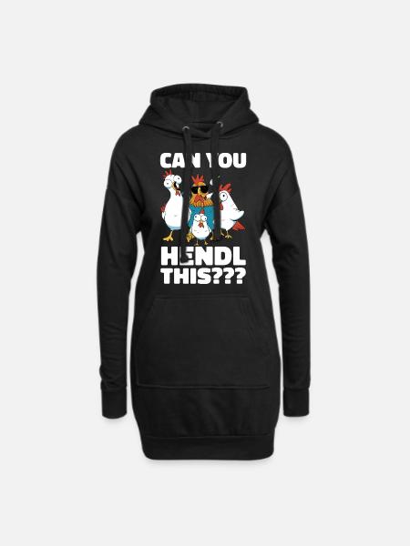 Huhn Hühner Landwirt Bauer Bauernhof Hahn - Hoodie-Kleid - Schwarz