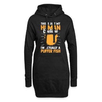 Nur ein Kugelfisch Kostüm Riesenkugelfisch - Hoodie-Kleid - Schwarz - Vorne