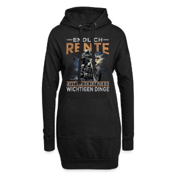 Endlich Rente Motorrad Biker Opa - Motorradfahrer - Hoodie-Kleid - Schwarz - Vorne