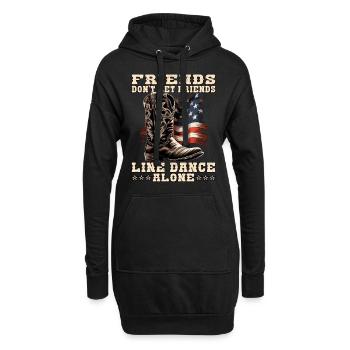 Line Dance Friends | Lindance - Hoodie-Kleid - Schwarz - Vorne