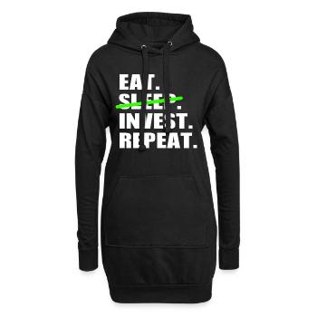 Eat Sleep Invest Repeat - Bourse Day Trading - Sweat-shirt à capuche long Femme - noir - Devant