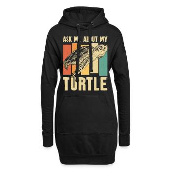 Sea Turtle Tortoise Retro Vintage - Sweat-shirt à capuche long Femme - noir - Devant