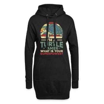 Sea Turtle Tortoise Retro Vintage - Sweat-shirt à capuche long Femme - noir - Devant