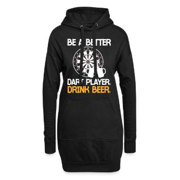 Bier Und Dart Kneipen Dartspieler Dartverein - Hoodie-Kleid - Schwarz - Vorne