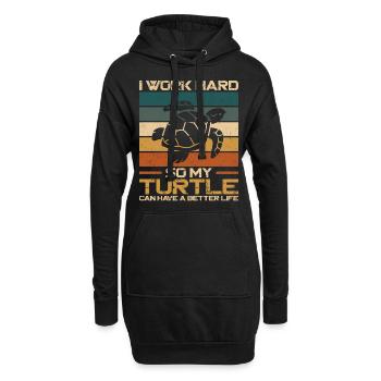 Sea Turtle Tortoise Retro Vintage - Sweat-shirt à capuche long Femme - noir - Devant