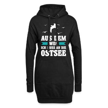 Ostsee Moin Meer See Urlaub Norden Möwen Geschenk - Hoodie-Kleid - Schwarz - Vorne