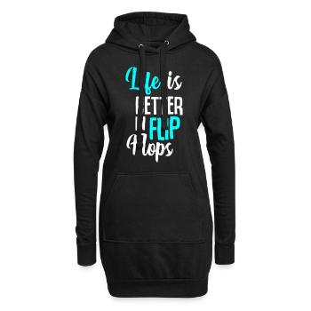 Das Leben ist besser in Flip Flops Sommerurlaub Vacati - Hoodie-Kleid - Schwarz - Vorne