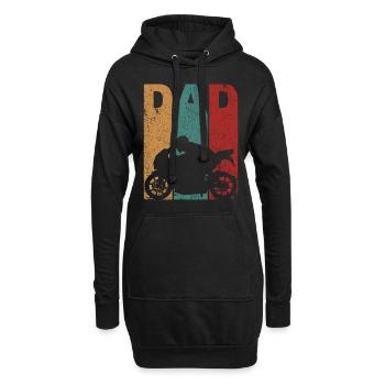 Vintage Sport Bike Papa Vatertag Geschenk Biker Moto - Hoodie-Kleid - Schwarz - Vorne