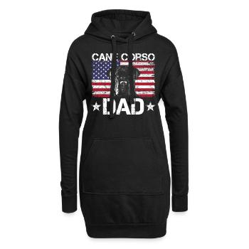 Cane Corso Papa - Sweat-shirt à capuche long Femme - noir - Devant