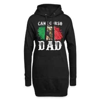 Cane Corso Papa - Sweat-shirt à capuche long Femme - noir - Devant