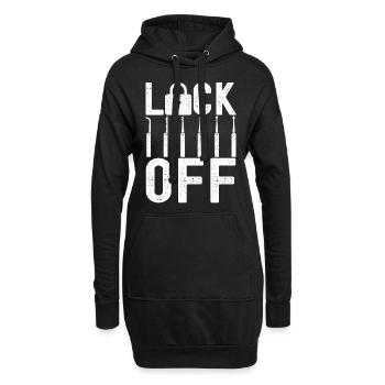 Schlüsseldienst Serrurier Dietrich - Sweat-shirt à capuche long Femme - noir - Devant