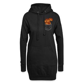 Eichhörnchen Baumhörnchen Squirrel - Hoodie-Kleid - Schwarz - Vorne