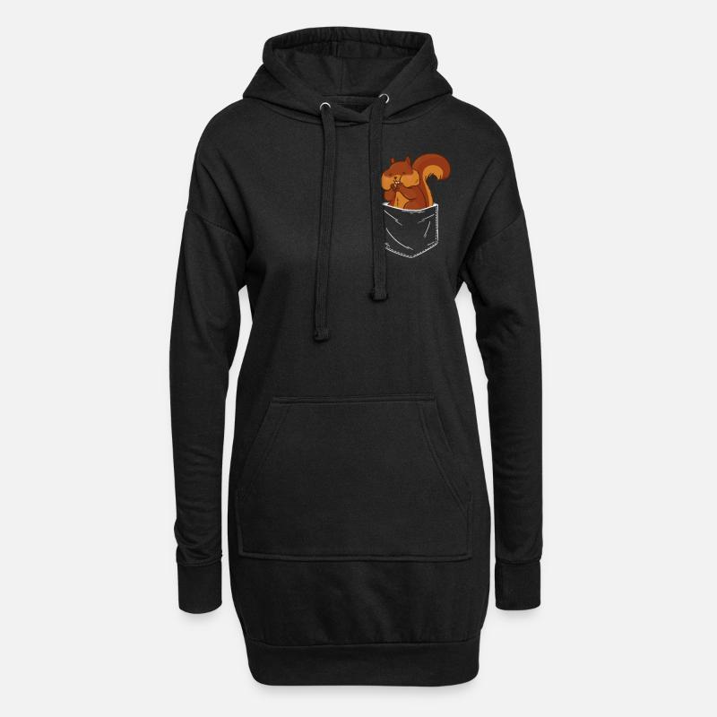 Eichhörnchen Baumhörnchen Squirrel - Hoodie-Kleid - Schwarz