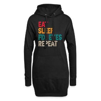 Eat Sleep Fix Ophtalmologiste Ophtalmologiste Opticien - Sweat-shirt à capuche long Femme - noir - Devant