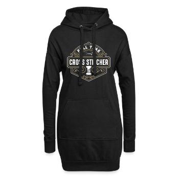 Point de croix Coudre de croix à temps plein - Sweat-shirt à capuche long Femme - noir - Devant
