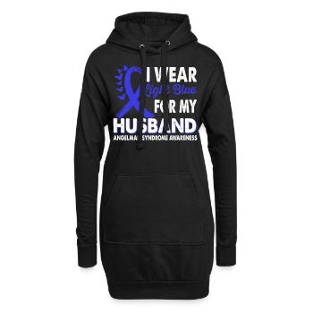 Portez du bleu clair pour prendre conscience de la - Sweat-shirt à capuche long Femme - noir - Devant