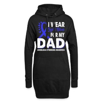 Portez du bleu clair pour le syndrome de papa Angelman - Sweat-shirt à capuche long Femme - noir - Devant