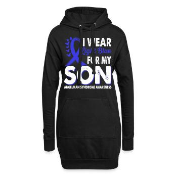 Portez du bleu clair pour le Mois de la Conscience - Sweat-shirt à capuche long Femme - noir - Devant