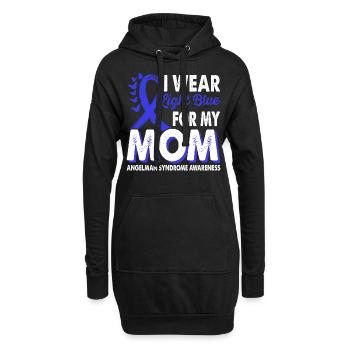 Portez du bleu clair pour le Mois de la Conscience - Sweat-shirt à capuche long Femme - noir - Devant