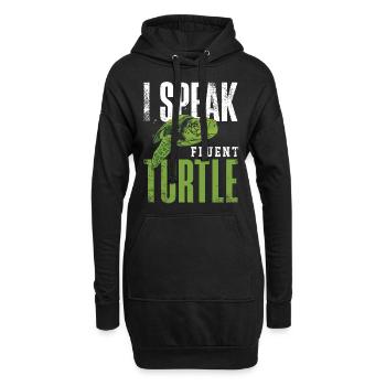 Sea Turtle Tortoise I Speak Fluent - Hoodie-Kleid - Schwarz - Vorne