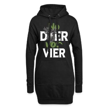No deer vor vier kein Hiersch vor Vier - Hoodie-Kleid - Schwarz - Vorne