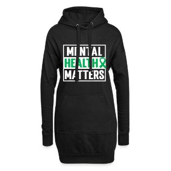 Psychische Gesundheit ist wichtig | Bewusstsein für psychische Gesundheit - Hoodie-Kleid - Schwarz - Vorne