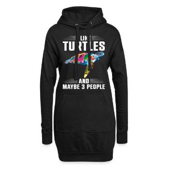 Sea Turtle Tortoise I Like Turtles - Hoodie-Kleid - Schwarz - Vorne