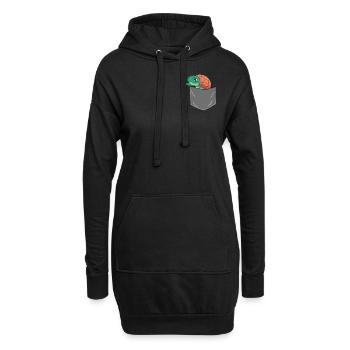 Sea Turtle Tortoise Pocket - Hoodie-Kleid - Schwarz - Vorne