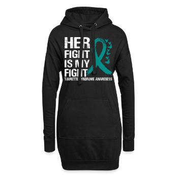Ihr Kampf gegen Tourette Syndrom Awareness - Hoodie-Kleid - Schwarz - Vorne