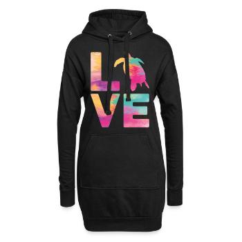 Sea Turtle Tortoise Love - Hoodie-Kleid - Schwarz - Vorne
