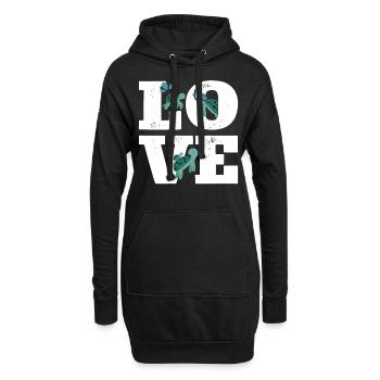 Sea Turtle Tortoise Love - Hoodie-Kleid - Schwarz - Vorne