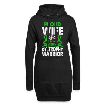 Épouse de la dystrophie musculaire Conscience guerrière - Sweat-shirt à capuche long Femme - noir - Devant