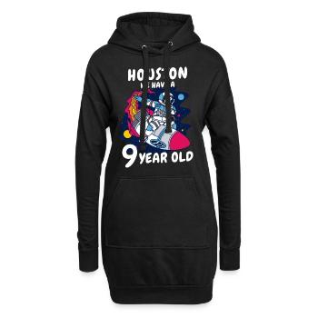 Cadeau 9 ans anniversaire garçon ou fille - Sweat-shirt à capuche long Femme - noir - Devant