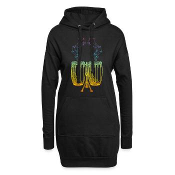 Notes de musique Conga Player Conga Drums Conga D - Sweat-shirt à capuche long Femme - noir - Devant