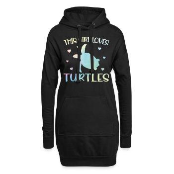 Sea Turtle Tortoise Watercolor - Hoodie-Kleid - Schwarz - Vorne