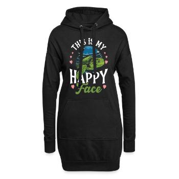 tortue de mer c’est mon - Sweat-shirt à capuche long Femme - noir - Devant