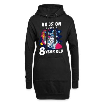 Cadeau 8 ans anniversaire garçon ou fille - Sweat-shirt à capuche long Femme - noir - Devant