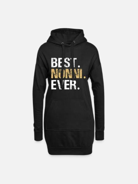 Bestes Nonni-Grafik-Nonni-Geschenk von Enkelin G - Hoodie-Kleid - Schwarz