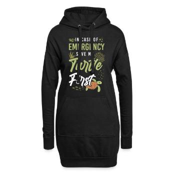 Tortue de mer en cas de - Sweat-shirt à capuche long Femme - noir - Devant