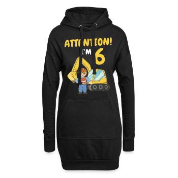 Cadeau 6 ans anniversaire garçon ou fille - Sweat-shirt à capuche long Femme - noir - Devant