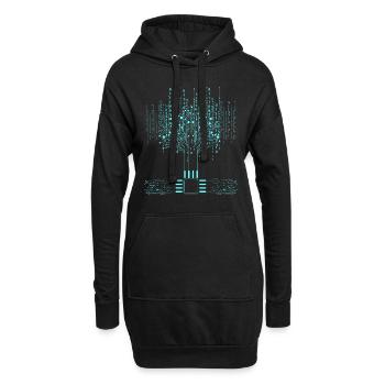 AI Artificial Intelligence Machine Learning AI Rob - Hoodie-Kleid - Schwarz - Vorne