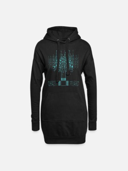AI Artificial Intelligence Machine Learning AI Rob - Hoodie-Kleid - Schwarz