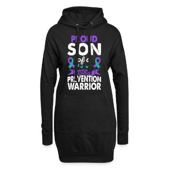 Fils du guerrier de la prévention du suicide - Sweat-shirt à capuche long Femme - noir - Devant