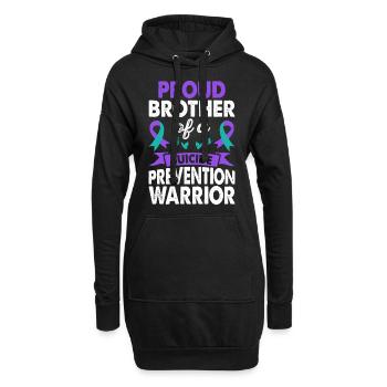 Brother The Suicide Prevention Warrior Sensibilisation - Sweat-shirt à capuche long Femme - noir - Devant