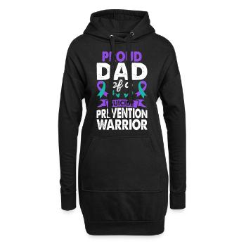 Père de la prévention du suicide Warrior Awareness - Sweat-shirt à capuche long Femme - noir - Devant