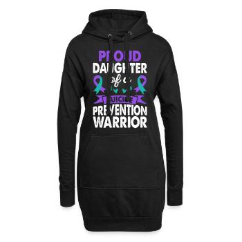 Fille du guerrier de la prévention du suicide - Sweat-shirt à capuche long Femme - noir - Devant