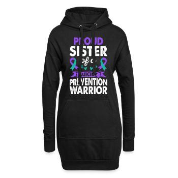Sœur de la Conscience guerrière de la prévention du suicide - Sweat-shirt à capuche long Femme - noir - Devant