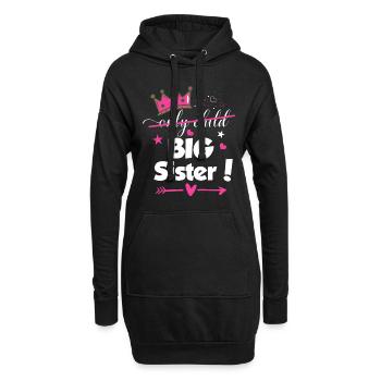 Einziges Kind zur großen Schwester 2023 Geschwister Neues Baby Pre - Hoodie-Kleid - Schwarz - Vorne