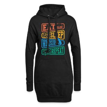 Windsurfing Eat Sleep Windsurf Repeat Water Sports - Hoodie-Kleid - Schwarz - Vorne